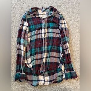 American Eagle Outfitters Flannel Boyfriend Fit Shirt
